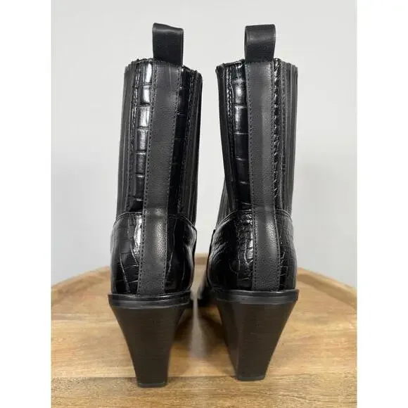 NWB H Halston Women's Charlotte Ankle Boots Black US Size 9 - Picture 7 of 11